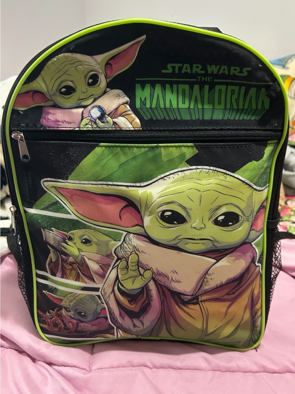 Star Wars The Mandalorian Grogu Kids Backpack - Lime Green & Black